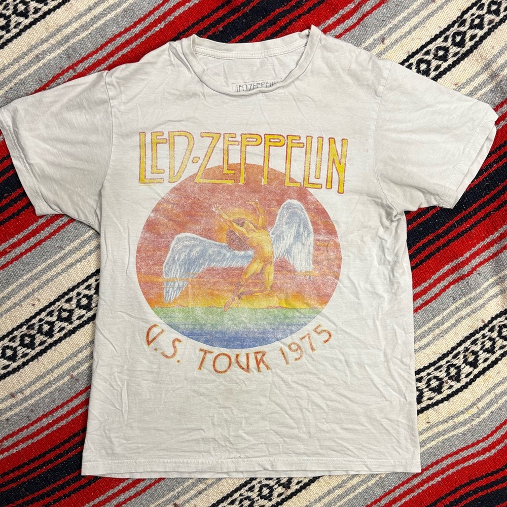 Vintage Look Men's Medium Led Zeppelin US Tour 1975 Graphic Tee